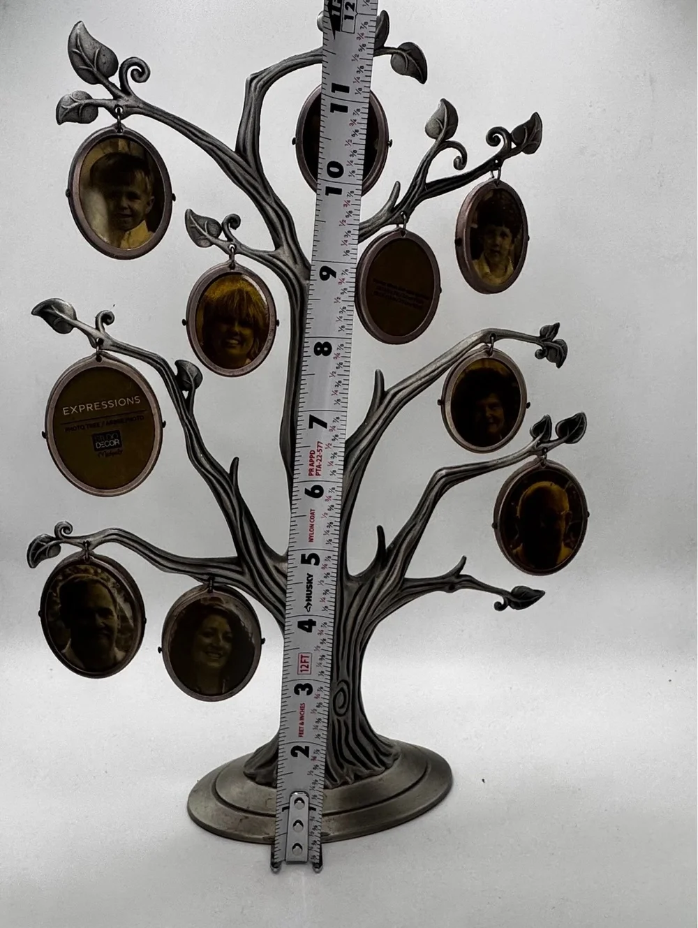 Vintage Tree Photo Frame Holder 10 Oval Frames Family Memory Display